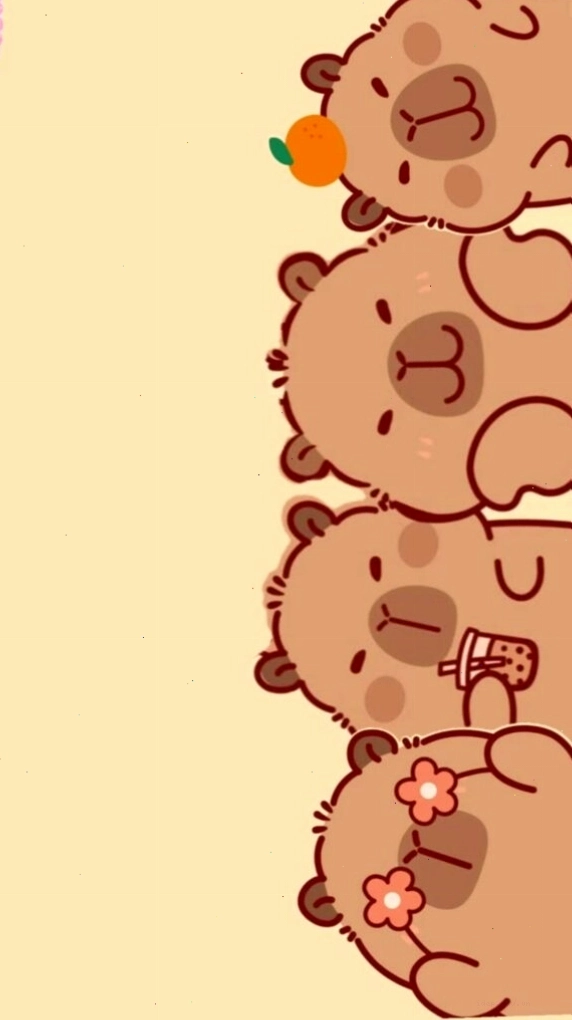Đàn Capybara xếp hàng vô tri cực dễ thương