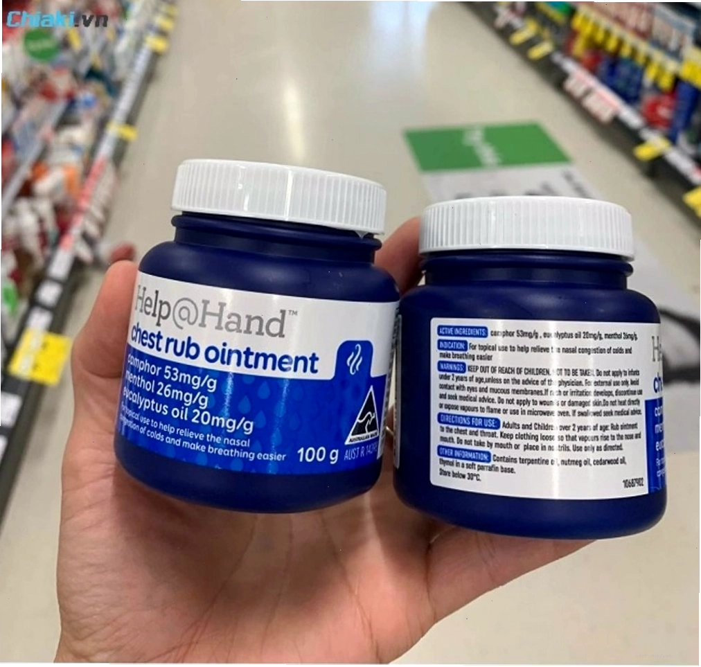 Dầu bôi hữu cơ Help Hand Chest Rub Ointment hỗ trợ triệu chứng cảm nhẹ