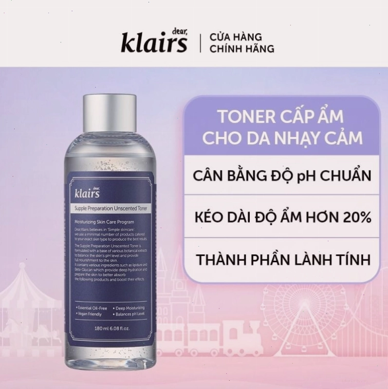 Hiệu quả dưỡng ẩm sâu từ Nước Hoa Hồng Klairs Không Mùi