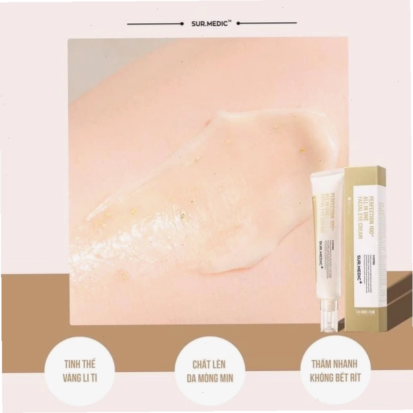 Hiệu quả giảm thâm và nếp nhăn của kem dưỡng mắt Sur.Medic+