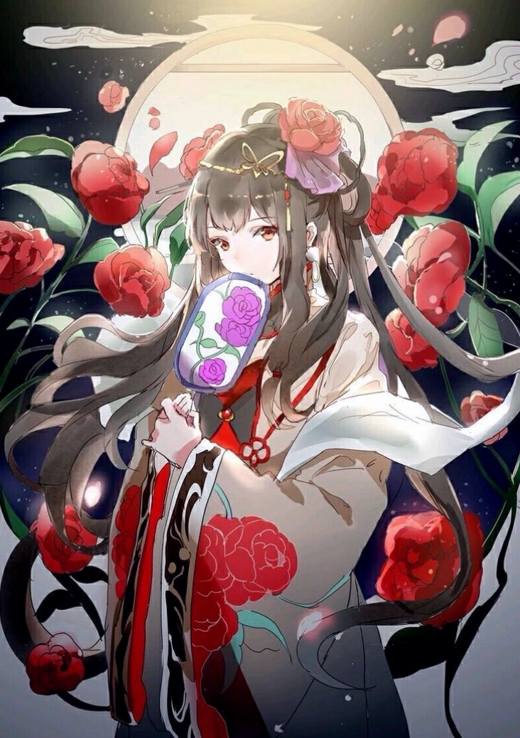 Hình ảnh cô gái anime với phong cách fantasy và phép thuật