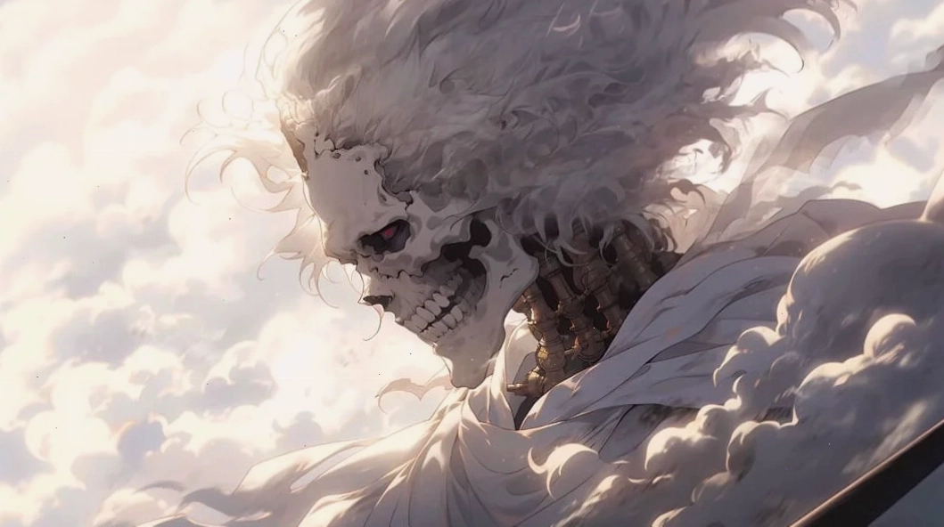 Hình nền 4k anime Brook với cây đàn guitar