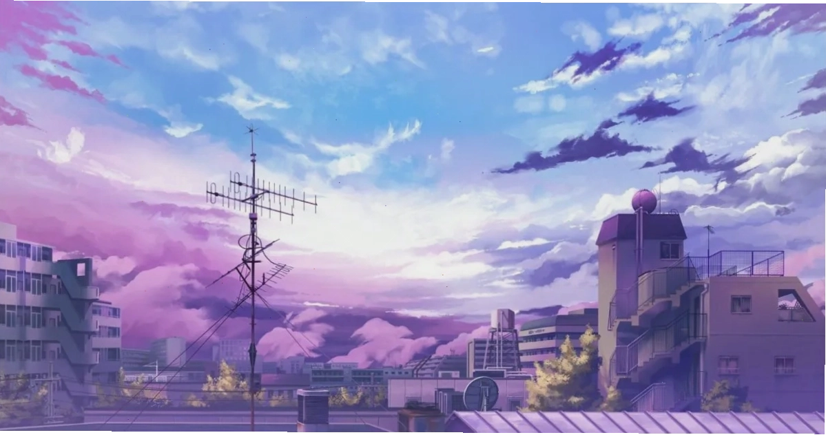 Hình nền anime đẹp với cảnh thiên nhiên và bầu trời đầy sao