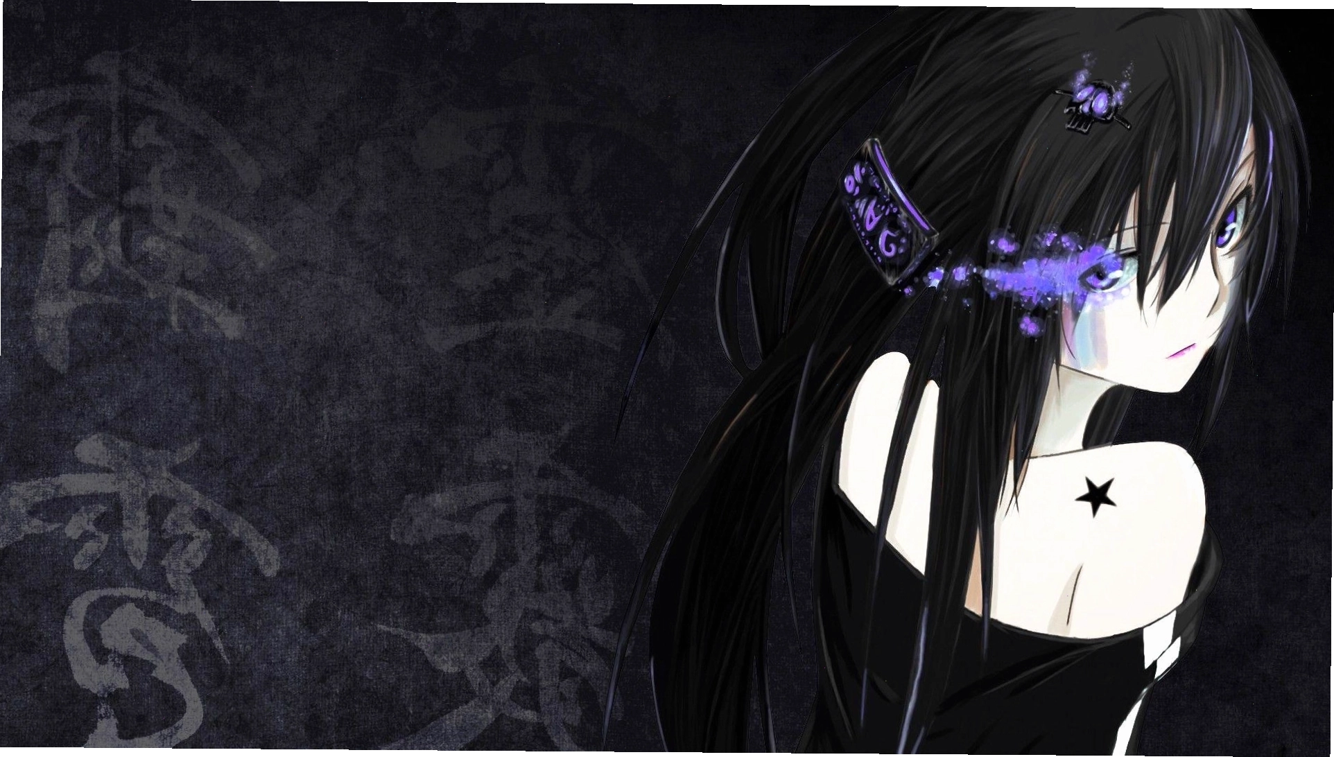 Hình nền anime hoa violet đen