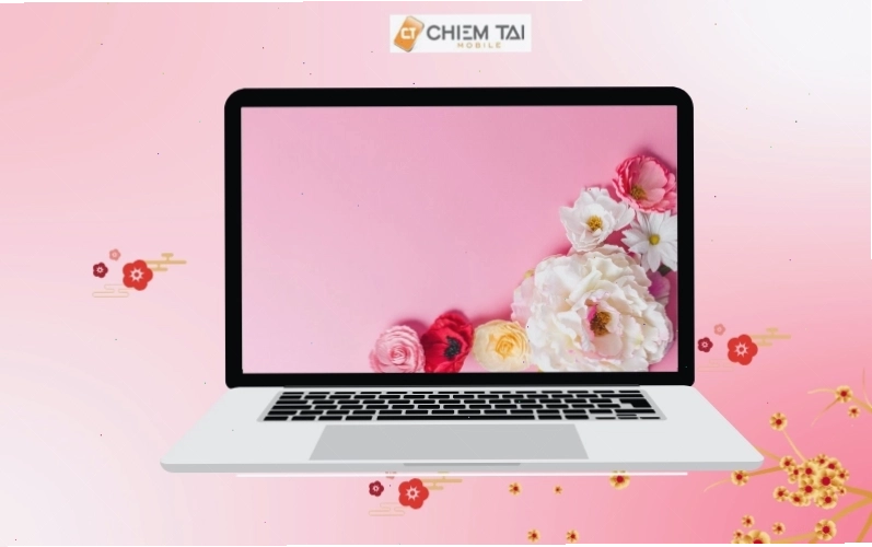 Hình nền máy tính anime với phong cảnh màu hồng lãng mạn