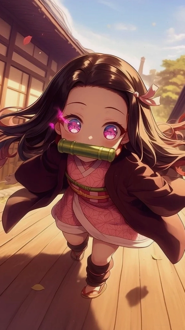 Hình nền Nezuko chibi đẹp mắt cho thiết bị cá nhân