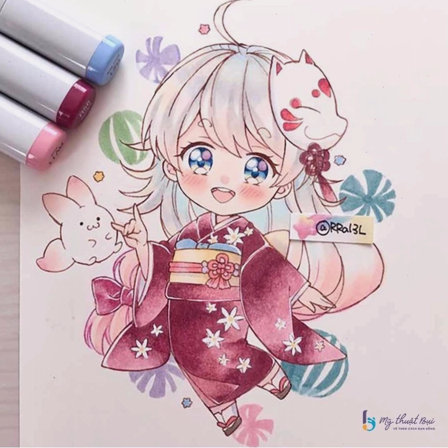 Hình vẽ anime chibi nam với nét mặt biểu cảm