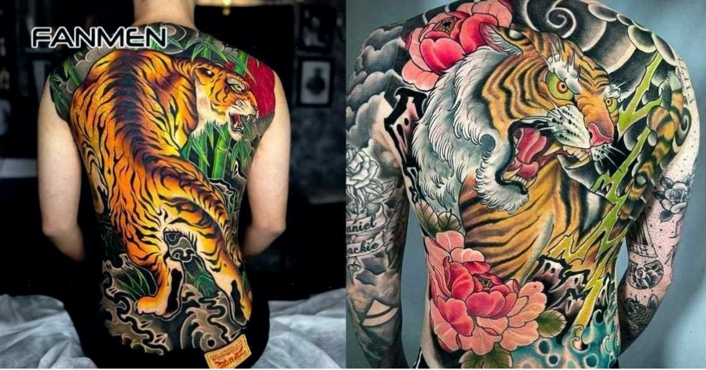 Hình xăm hổ với phong cách tối giản