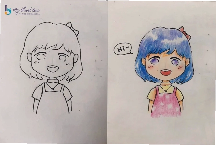 Hoàn thiện tô màu cho nhân vật Chibi nữ