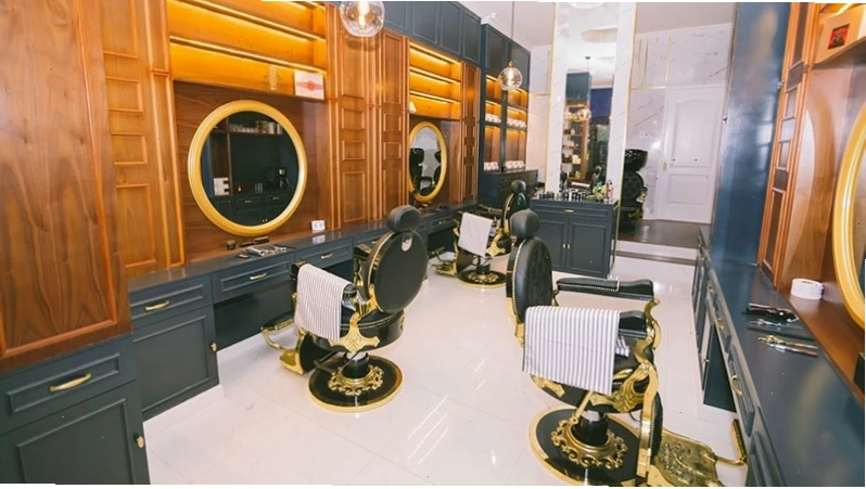 Không gian sang trọng của tiệm cắt tóc nam Augustus Barbershop