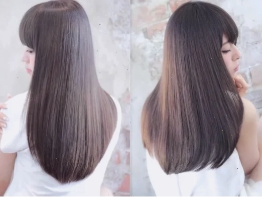 Kiểu tóc duỗi chiếc lá dài thẳng mượt mà