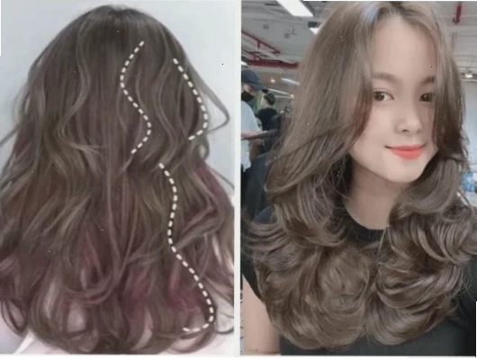 Kiểu tóc layer dài uốn sóng tự nhiên cho mặt tròn béo