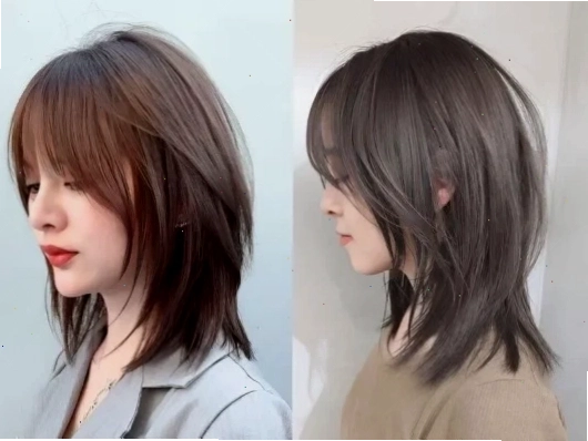Kiểu tóc mullet layer nữ ngắn có mái bay thu hút