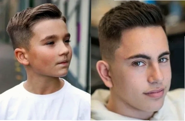 Kiểu tóc Pompadour hiện đại cho bé trai với mái tóc tỉa layer