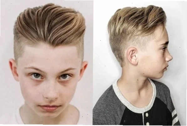 Kiểu tóc Pompadour lịch lãm cho bé trai với phần đỉnh vuốt phồng cao