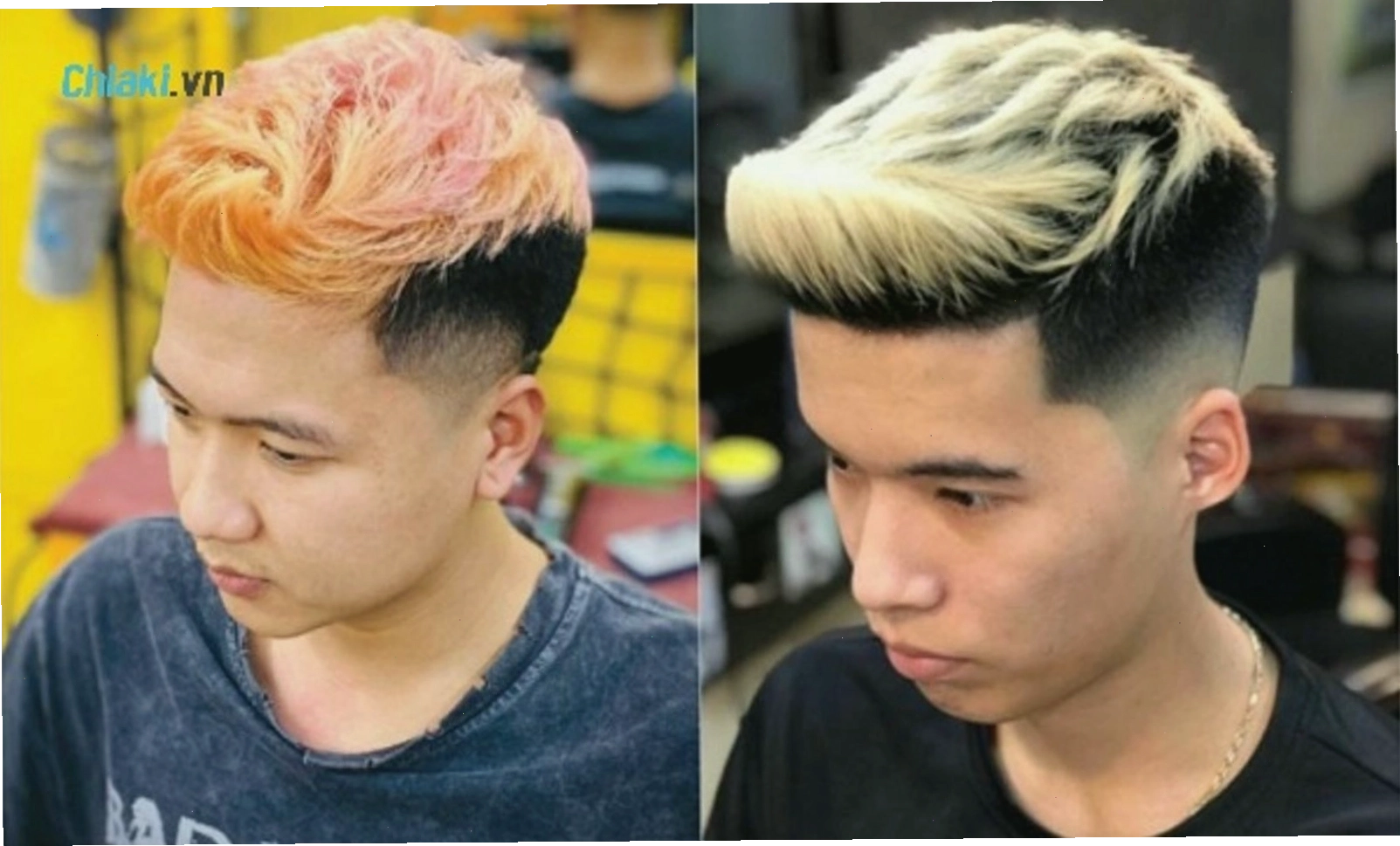 Kiểu tóc short quiff nam nhuộm màu thời trang