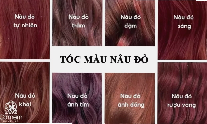 Mái tóc dài xoăn sóng với ánh tím đỏ lấp lánh dưới ánh sáng
