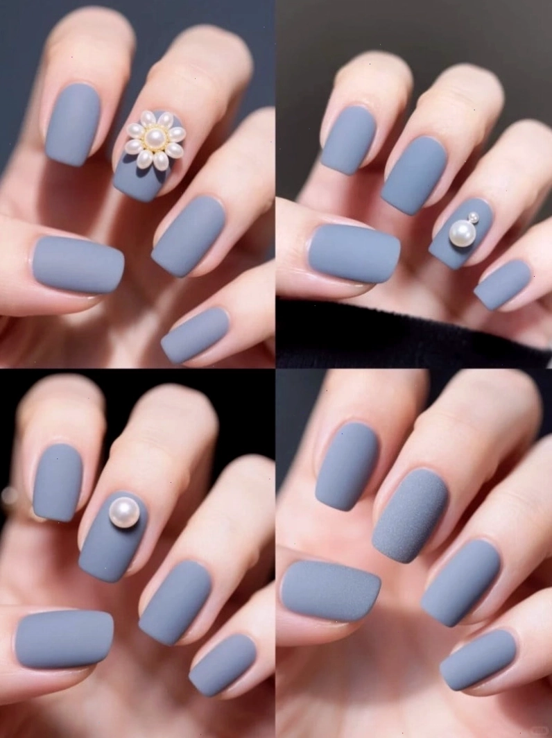 Mẫu nail chân màu xanh dương nhạt ombre chuyển màu nhẹ nhàng