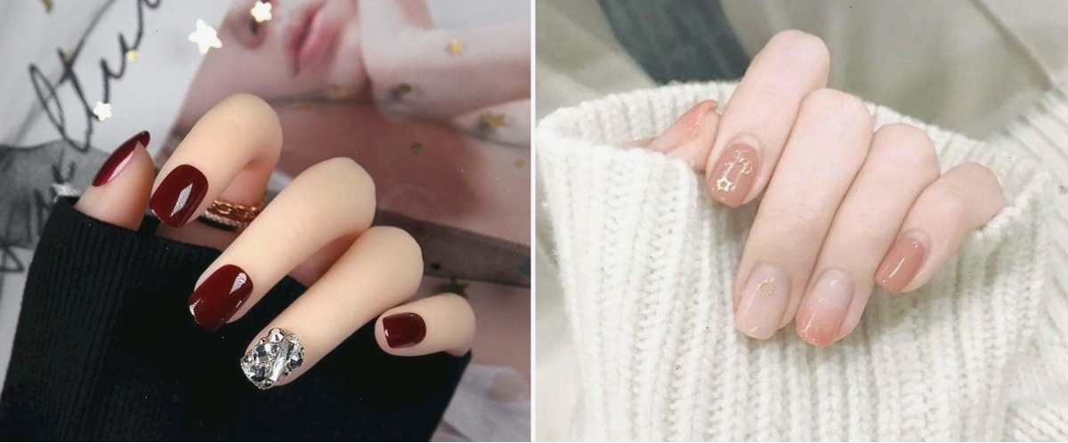 Mẫu nail đẹp màu đen với họa tiết độc đáo