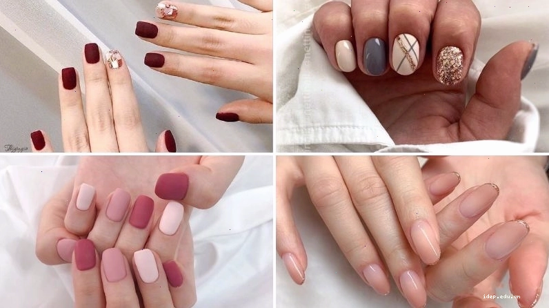Mẫu nail đơn giản cho người lớn tuổi với gam màu be trang nhã