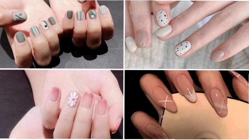 Mẫu nail đơn giản dễ thương với họa tiết hoạt hình nhỏ nhắn