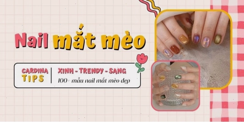 Mẫu nail mắt mèo màu hồng pastel với hiệu ứng lấp lánh tinh tế