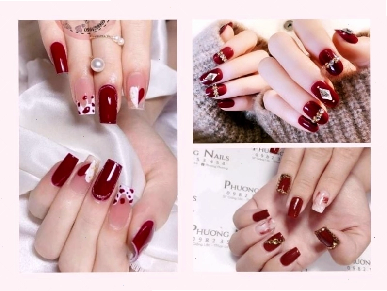Mẫu nail màu đỏ mận quyến rũ làm nổi bật làn da ngăm