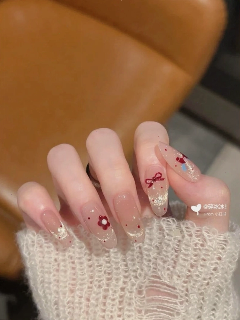 Mẫu nail Tết hình bánh chưng