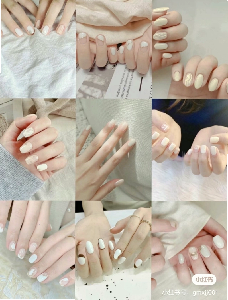 Mẫu nail trắng đính đá lấp lánh theo phong cách tiểu thư