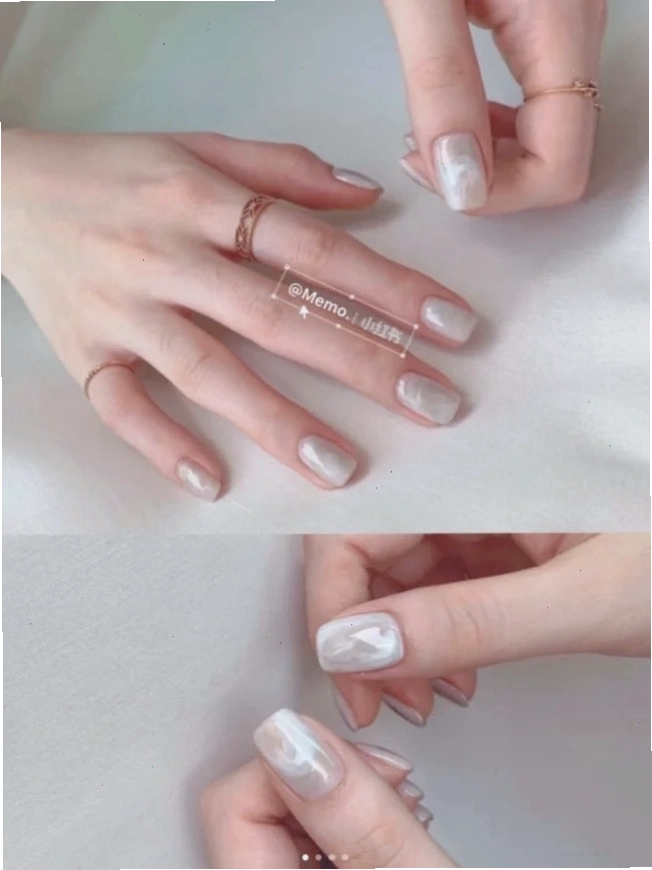 Mẫu nail vuông dài đơn giản màu trắng thanh khiết
