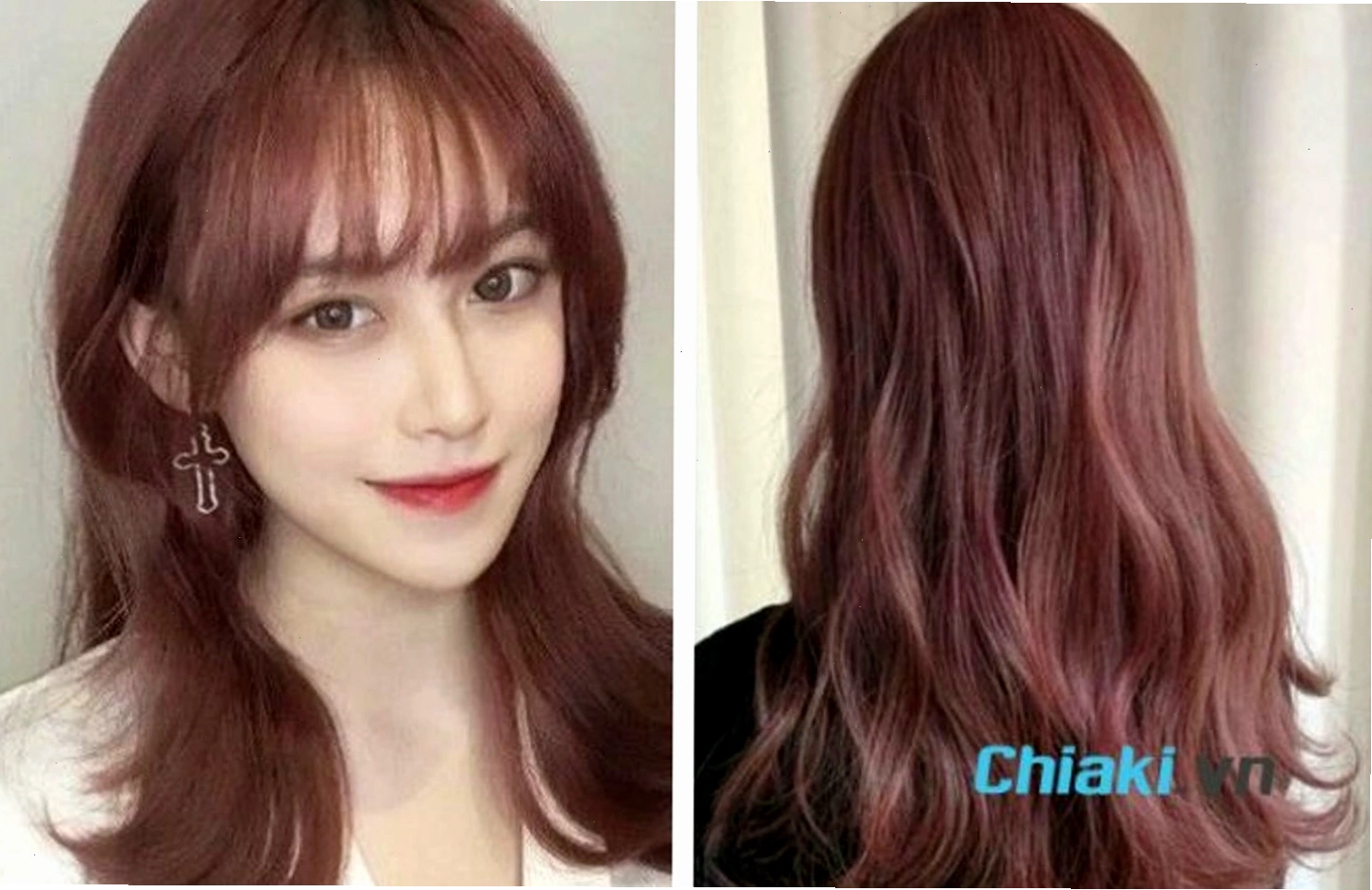 Màu tóc nâu đỏ ánh hồng ngọt ngào và nữ tính