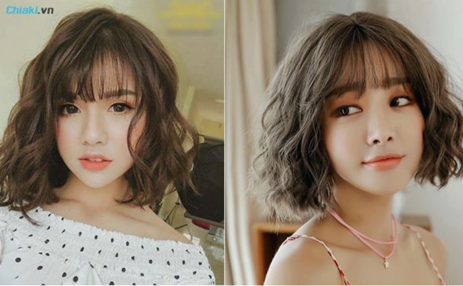 Mẫu tóc ngắn nữ đẹp uốn gợn sóng nước quyến rũ