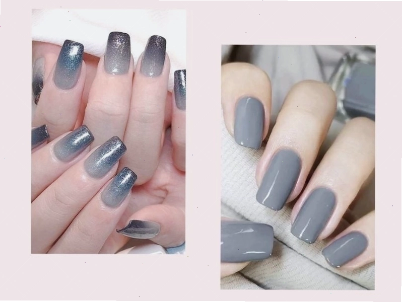 Màu xám thanh lịch là lựa chọn màu nail đẹp tôn da ngăm