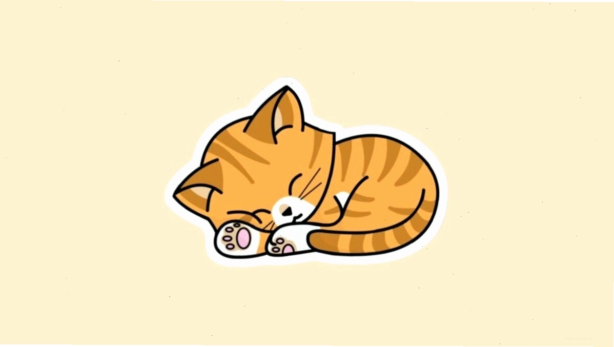 Mèo Chibi dễ thương đang vươn vai