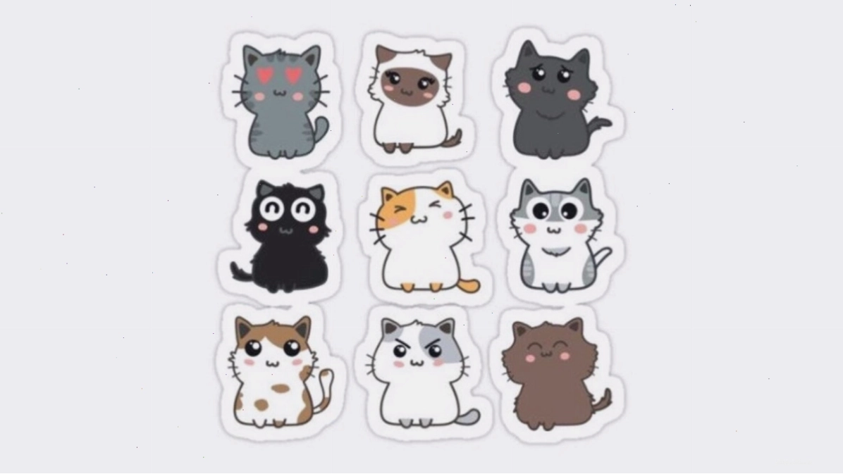 Mèo Chibi dễ thương ngồi trong chiếc hộp