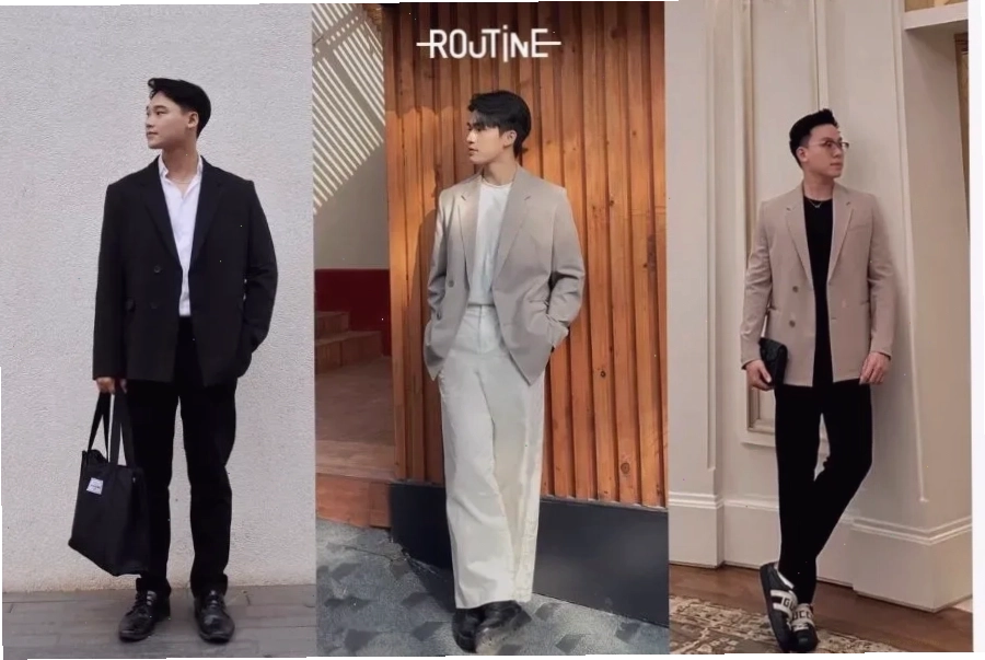 Nam giới phối đồ đi làm cùng áo blazer theo phong cách Hàn Quốc