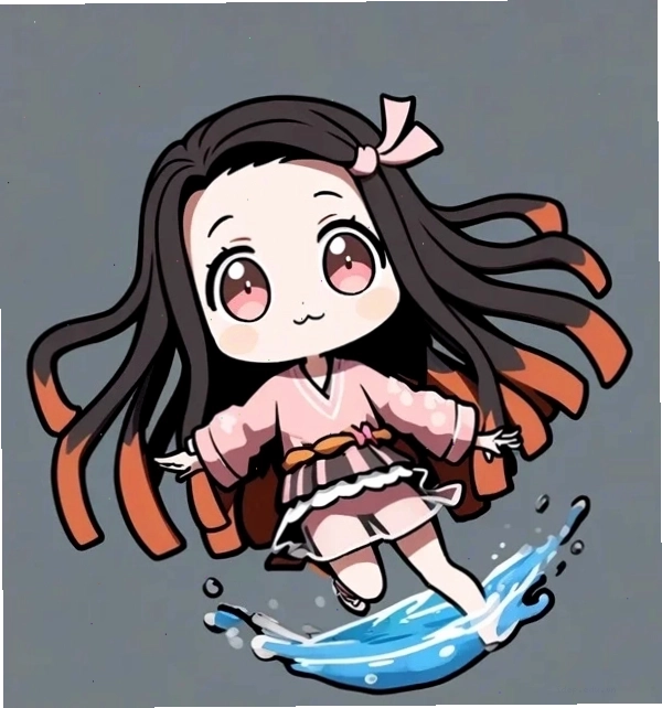 Nezuko cute anime chibi phiên bản 4K