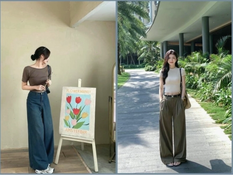 Người lùn tự tin diện quần ống rộng với cách phối đồ tinh tế