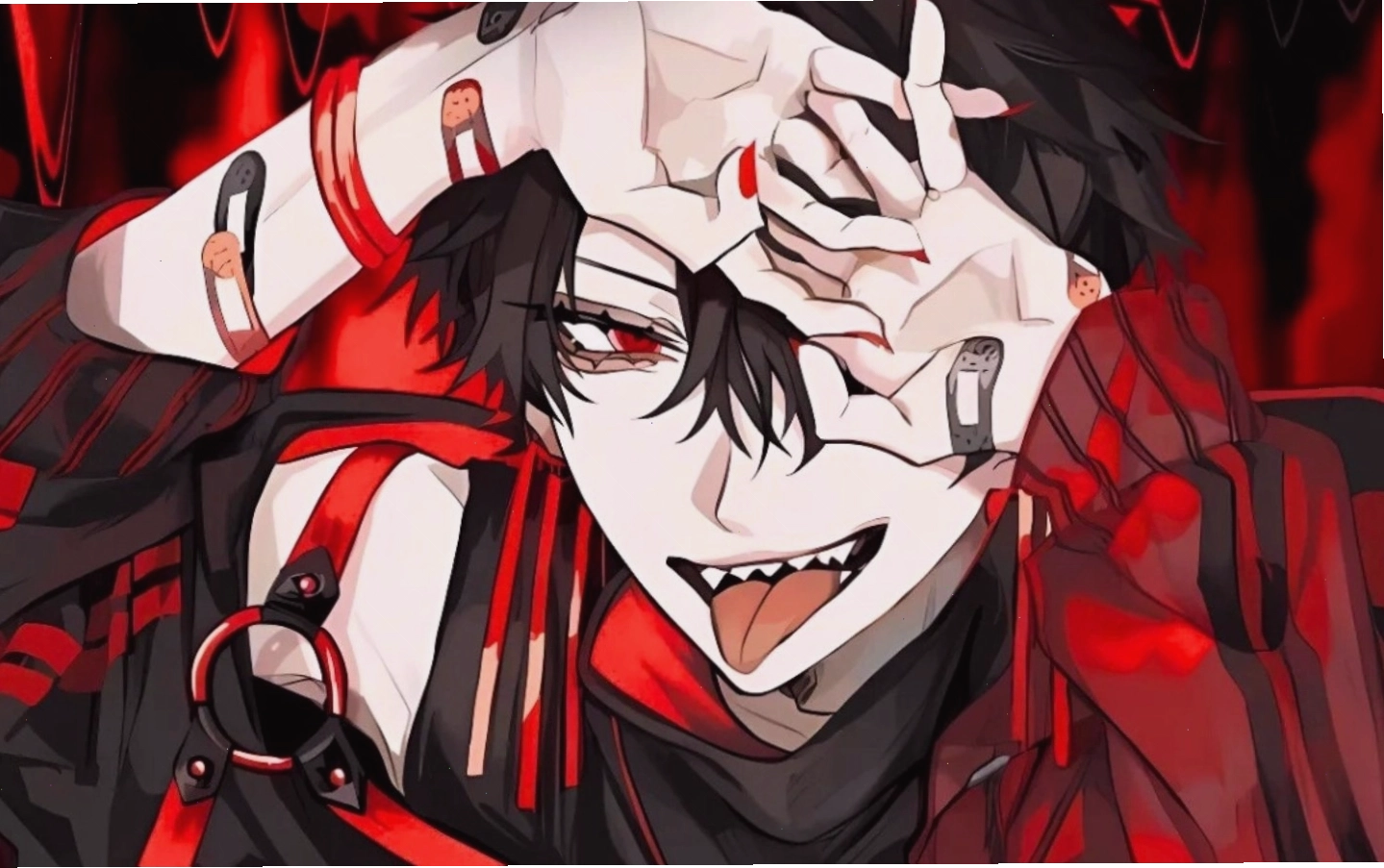 Nhân vật anime nam với ánh mắt sắc lạnh và phong thái ngầu