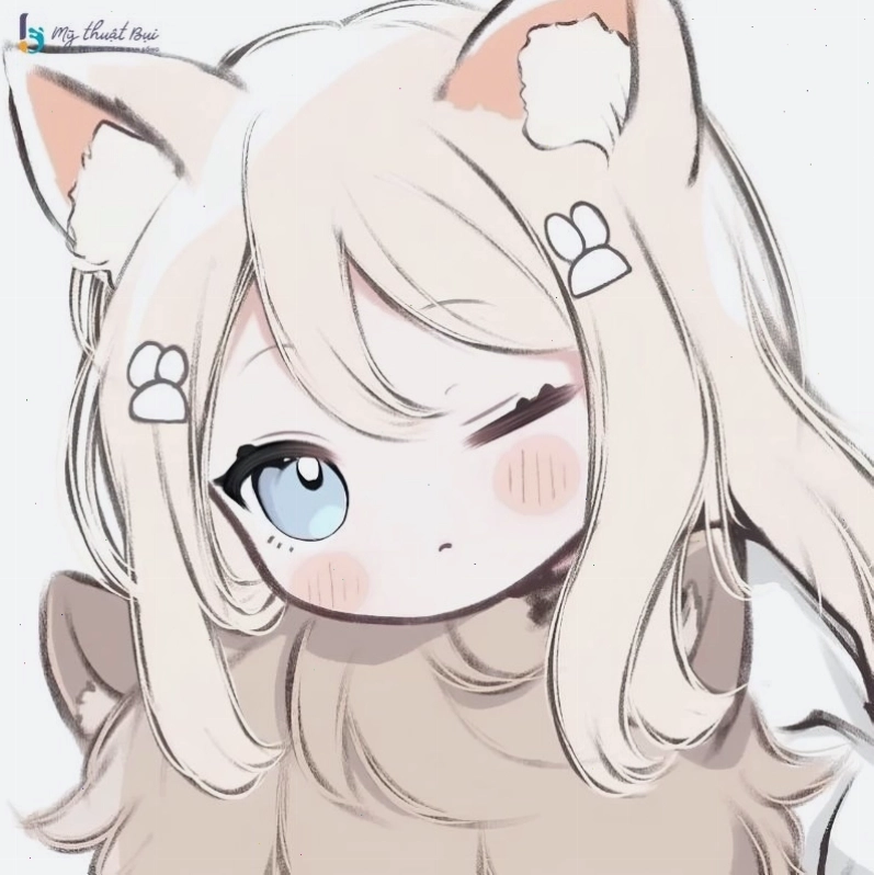 Nhân vật anime nữ chibi đang vui vẻ