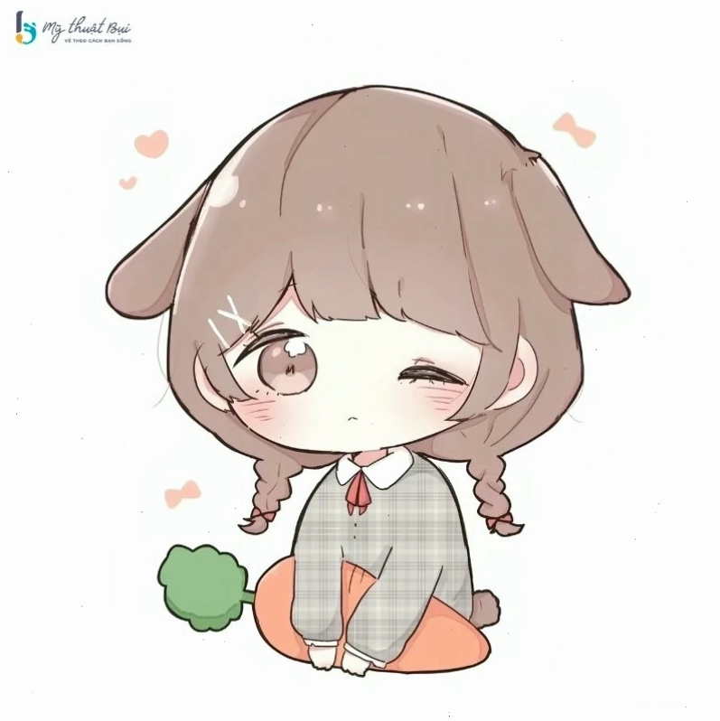 Nhân vật chibi nam đang được phác thảo