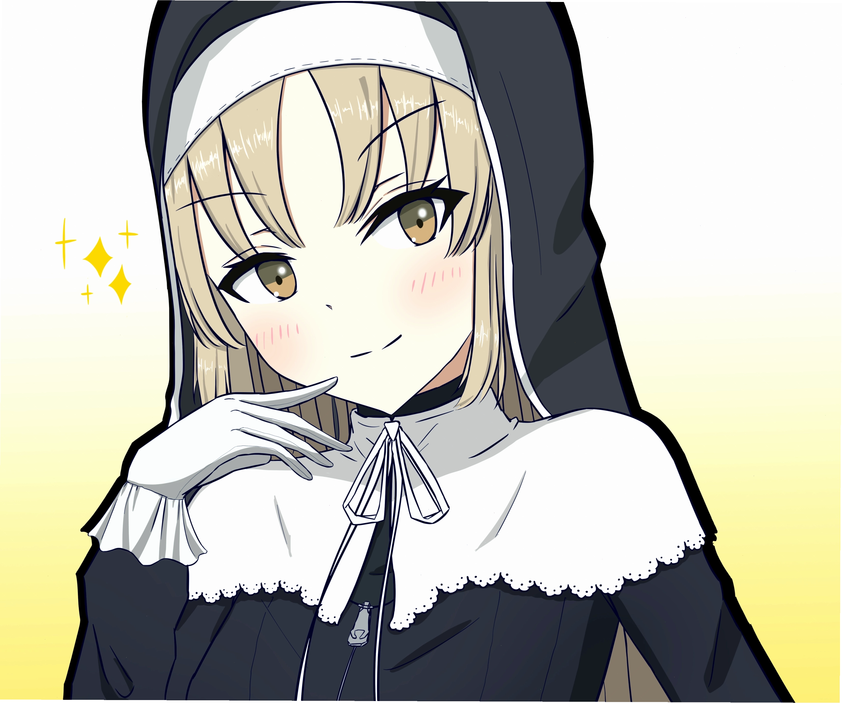 Nhân vật nữ tu Claire trong trang phục anime