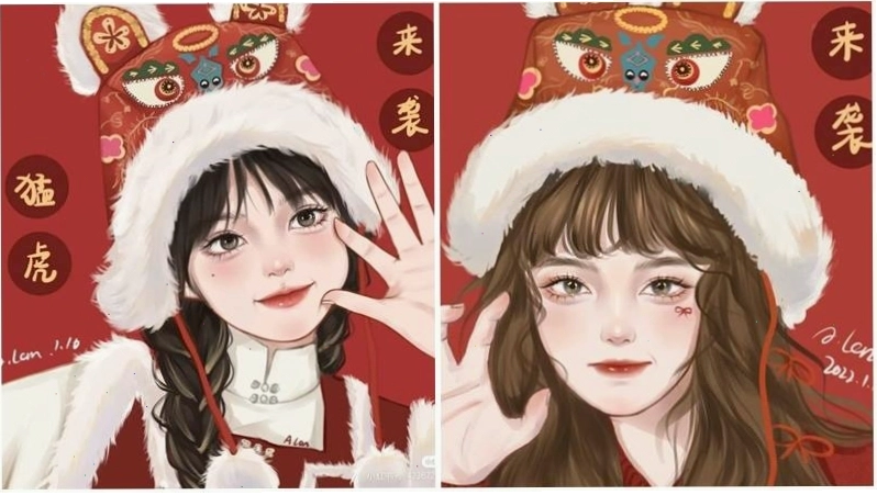 Nhóm bạn thân cùng nhau tạo avatar Tết