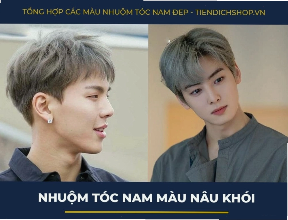 Nhuộm tóc nam màu nâu khói lịch lãm