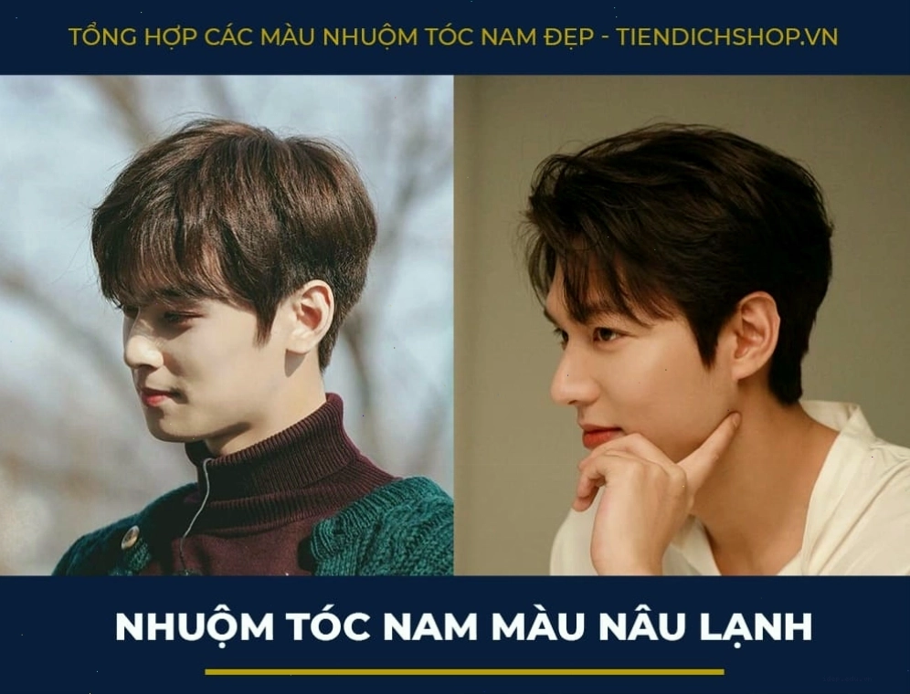 Nhuộm tóc nam màu nâu lạnh nam tính
