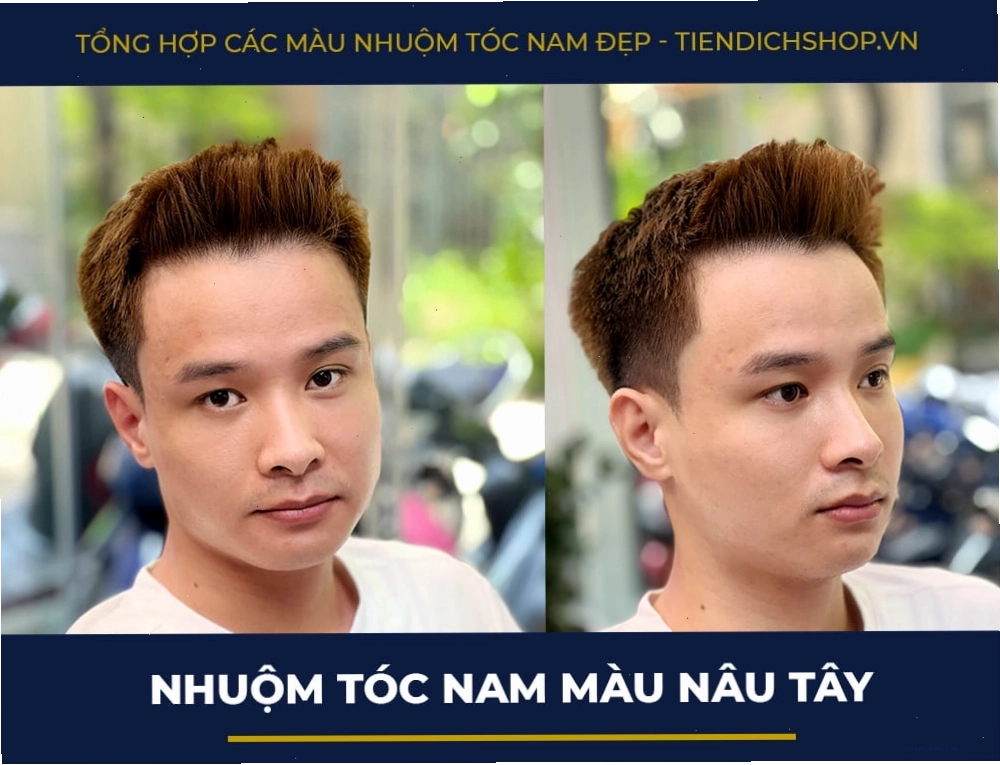 Nhuộm tóc nam màu nâu tây thời trang