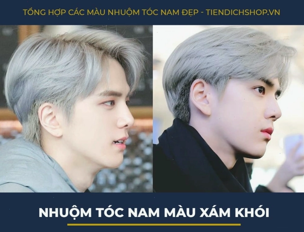 Nhuộm tóc nam màu xám khói đầy phong cách