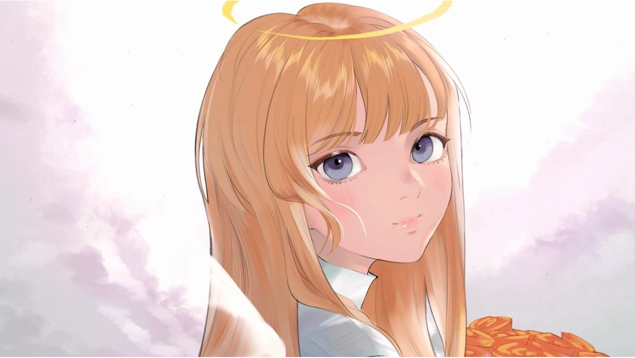 Nữ tu anime với phong cách tối giản