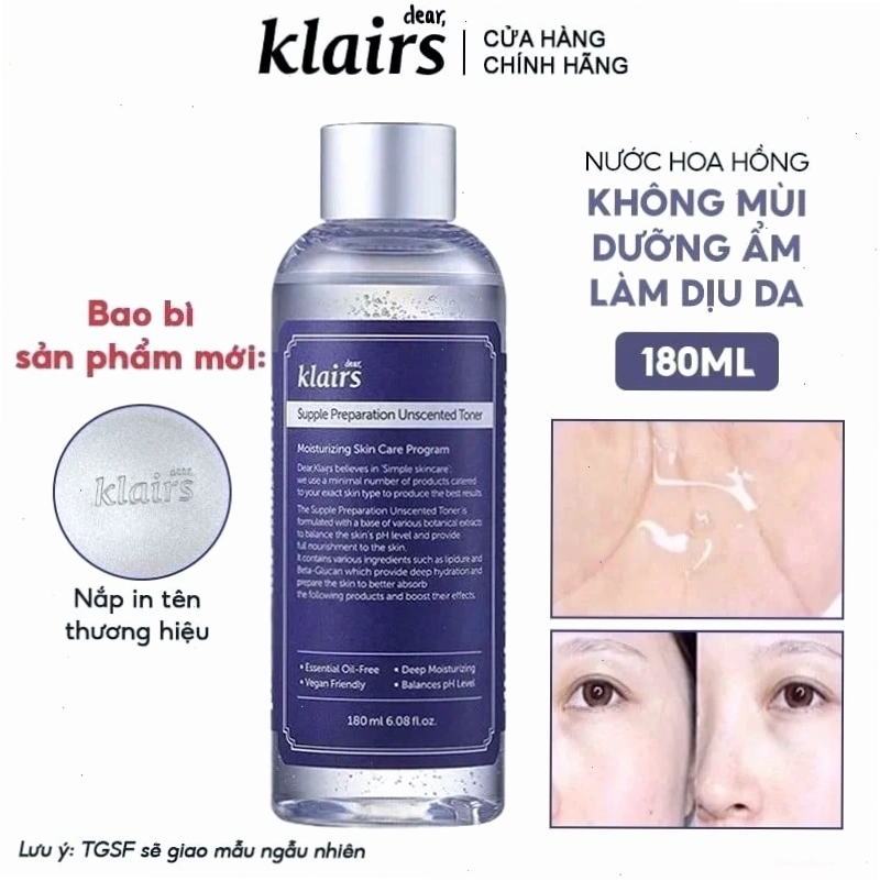 Nước Hoa Hồng Klairs Không Mùi Dưỡng Ẩm, Làm Dịu Da