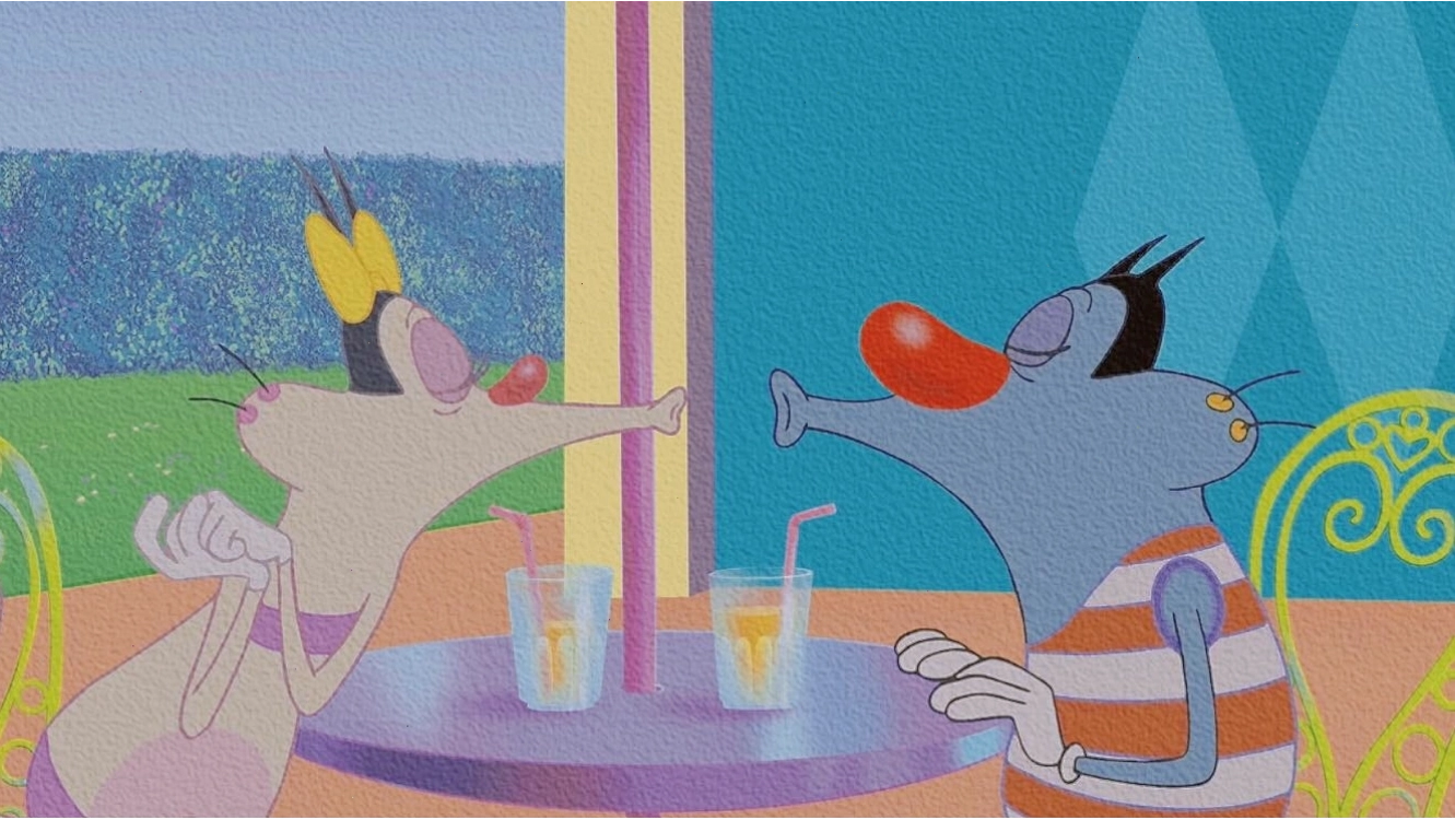 Oggy và Olivia trong một khoảnh khắc bình yên hiếm hoi